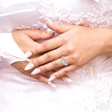 3/4 Ctw Diamond Bridal Set with 1/2 Ctw Round Cut Engagement Ring and 1/6 Ctw Wedding Band in 14K White Gold