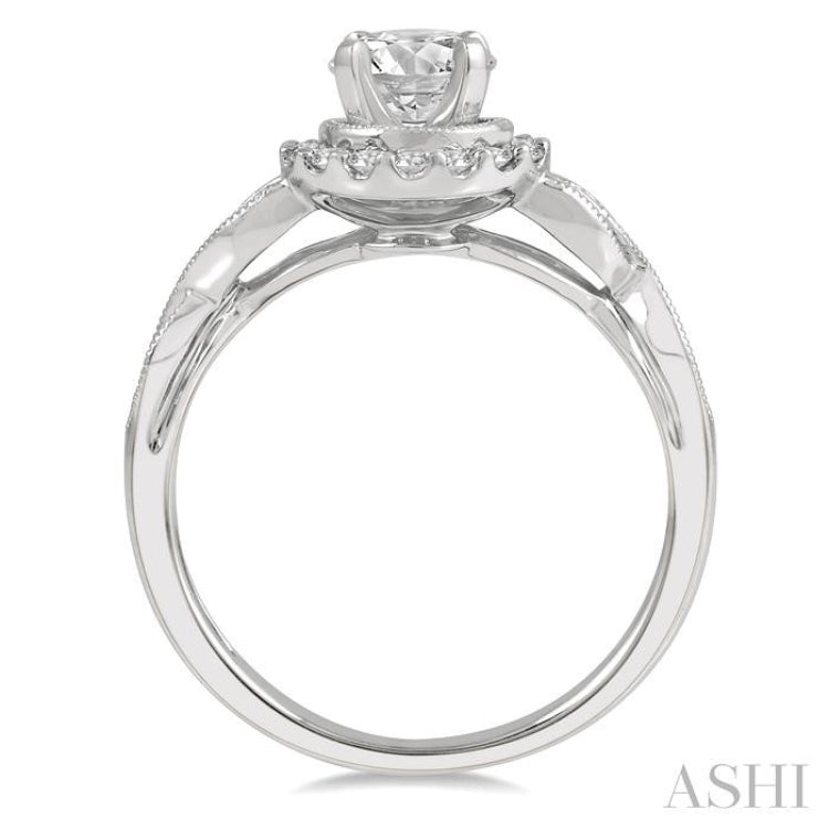 1/3 Ctw Diamond Semi-mount Engagement Ring in 14K White Gold