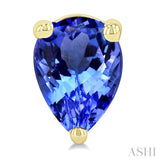 5X3 MM Pear Shape Tanzanite Precious Stud Earrings in 14K Yellow Gold