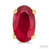 5X3 MM Oval Shape Ruby Precious Stud Earrings in 14K Yellow Gold