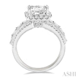7/8 Ctw Diamond Semi-Mount Engagement Ring in 14K White Gold