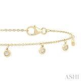 1/10 ctw Hanging Bezel Set Round Cut Diamond Station Bracelet in 10K Yellow Gold