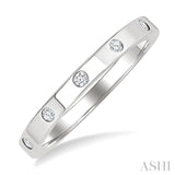 1/10 Ctw Flush Bezel Set Diamond Fashion Band in 10K White Gold