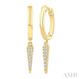1/10 Ctw Single Cut Diamond Spike Petite Huggie Earrings in 10K Yellow Gold