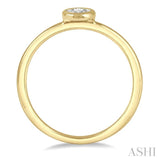 1/50 Ctw Oval Shape Round Cut Diamond Promise Ring in 10K Yellow Gold