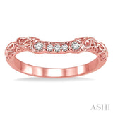 1/10 ctw Round Cut Diamond Wedding Band in 14K Rose Gold