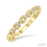 1/10 ctw Box Chain Link Round Cut Diamond Stack Band in 14K Yellow Gold