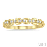 1/10 ctw Box Chain Link Round Cut Diamond Stack Band in 14K Yellow Gold
