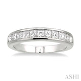 1 ctw Princess Cut Diamond Wedding Band in 14K White Gold