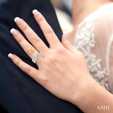 3/8 ctw Diamond Wedding Set With 1/3 ctw Round Center Diamond Leaf Motif Engagement Ring and 1/10 ctw Leaf Motif Wedding Band in 14K White Gold