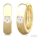 1/6 Ctw Round Shape Diamond Petite Huggie Earrings in 10K Yellow Gold