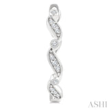 1/8 Ctw Wavy Pattern Single Cut Diamond Fashion Hoop Earrings in 10K White Gold
