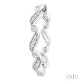 1/8 Ctw Wavy Pattern Single Cut Diamond Fashion Hoop Earrings in 10K White Gold