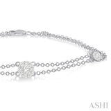1/2 ctw Round Cut Diamond Lovebright Double Link Chain Bracelet in 14K White Gold