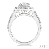 1/2 ctw Round Cut Diamond Semi-Mount Engagement Ring in 14K White Gold