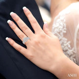 3/4 ctw Diamond Wedding Set with 5/8 ctw Round Cut Engagement Ring and 1/6 ctw Wedding Band in 14K White Gold
