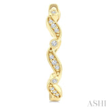 1/8 Ctw Wavy Pattern Round Cut Diamond Fashion Hoop Earrings in 10K Yellow Gold