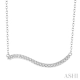 1/6 Ctw Wave Round Cut Diamond Necklace With Link Chain in 10K White Gold