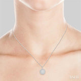 1/2 Ctw Round Cut Diamond Lovebright Pendant in 14K White Gold with Chain