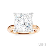 1/5 Ctw Akari Princess Shape Round Cut Diamond Semi-Mount Engagement Ring in 14K Rose and White Gold