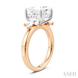 1/2 Ctw Akari Princess Shape Marquise and Round Cut Diamond Semi-Mount Engagement Ring in 14K Rose and White Gold