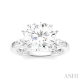 1/2 Ctw Akari Circular Shape Marquise and Round Cut Diamond Semi-Mount Engagement Ring in 14K White Gold