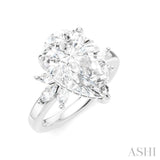 5/8 Ctw Akari Pear Shape Marquise and Round Cut Diamond Semi-Mount Engagement Ring in 14K White Gold
