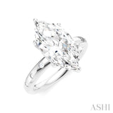 1/6 Ctw Akari Marquise Shape Round Cut Diamond Semi-Mount Engagement Ring in 14K White Gold