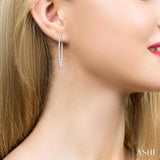 1 Ctw Inside & Outside Round Cut Diamond Hoop Earrings in 14K White Gold