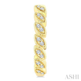 1/8 Ctw Leaf Link Round Cut Diamond Fashion Hoop Earring in 10K Yellow Gold
