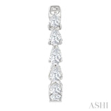 2 Ctw Inside & Out Pear Cut Diamond Fashion Hoop Earring in 14K White Gold