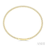 3 Ctw Round Cut Diamond Fullway Straight Flex Bangle in 14K Yellow Gold