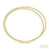 3 Ctw Round Cut Diamond Double Row Fashion Bangle in 14K Yellow Gold