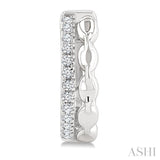 1/10 Ctw Round Cut Diamond Open Link Petite Huggie Earrings in 10K White Gold