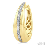 1/10 Ctw Bold Round Cut Diamond Panel Fashion Hoop Earring in Yellow Gold Vermeil