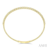 3 Ctw Round Cut Diamond Halfway Graduated Flex Bangle in 14K Yellow Gold