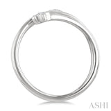 1/20 Ctw Split Double Clover Coil Round Cut Diamond Open Fashion Ring in 10K White Gold
