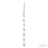 1/2 Ctw Round Cut Diamond Fashion Long Earrings in 14K White Gold