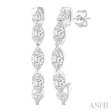 3/4 Ctw Marquise Cut Diamond Fashion Half Hoop Earring in 14K White Gold