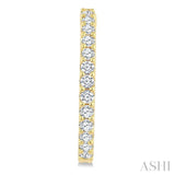 1 Ctw Round Cut Diamond Hoop Earrings in 14K Yellow Gold