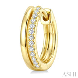 1/10 Ctw Petite Round Cut Diamond Fashion Huggie Earrings in 10K Yellow Gold