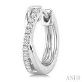 1/10 Ctw 'X' Petite Round Cut Diamond Fashion Huggie Earrings in 10K White Gold