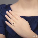 5x3mm Oval Cut Ruby and 1/10 Ctw Round Cut Diamond Ring in 10K Yellow Gold