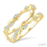 1/4 Ctw Twisted Round Cut Diamond Insert Ring in 14K Yellow Gold