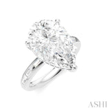 1/3 Ctw Pear Shape Baguette and Round Cut Diamond Semi-Mount Engagement Ring in 14K White Gold