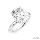 1/3 Ctw Oval Shape Baguette and Round Cut Diamond Semi-Mount Engagement Ring in 14K White Gold