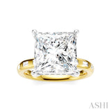 1/3 Ctw Princess Shape Baguette and Round Cut Diamond Semi-Mount Engagement Ring in 14K Yellow and White Gold