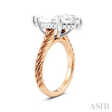 1/8 Ctw Marquise Shape Round Cut Diamond Akari Wheat Shank Semi-Mount Engagement Ring in 14K Rose and White Gold
