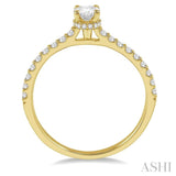 5/8 Ctw Oval Shape Center Stone Ladies Engagement Ring with 3/8 Ct Oval Cut Center Stone in 14K Yellow Gold