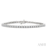 2 Ctw Square Shape Round Cut Diamond Tennis Bracelet in 18K White Gold